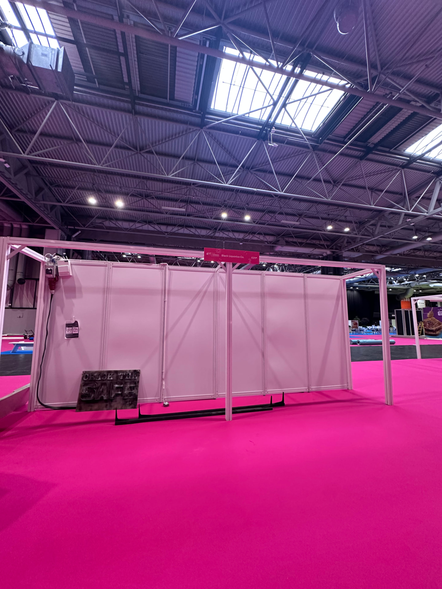 Our stand being set up for the Summer Good Food Show 2026 at the NEC Birmingham.