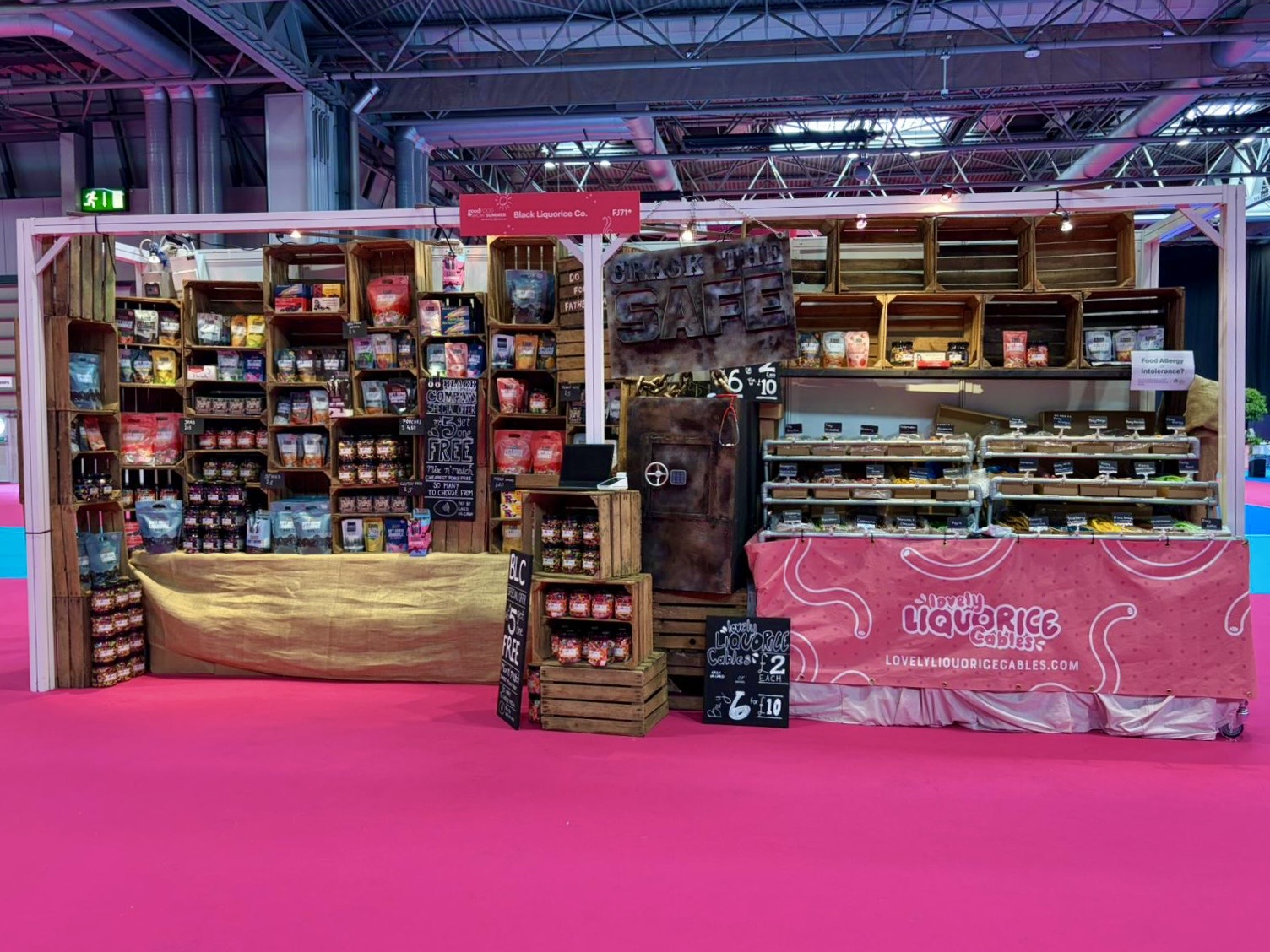 Our full Summer Good Food Show 2026 stand shared with The Black Liquorice Company.